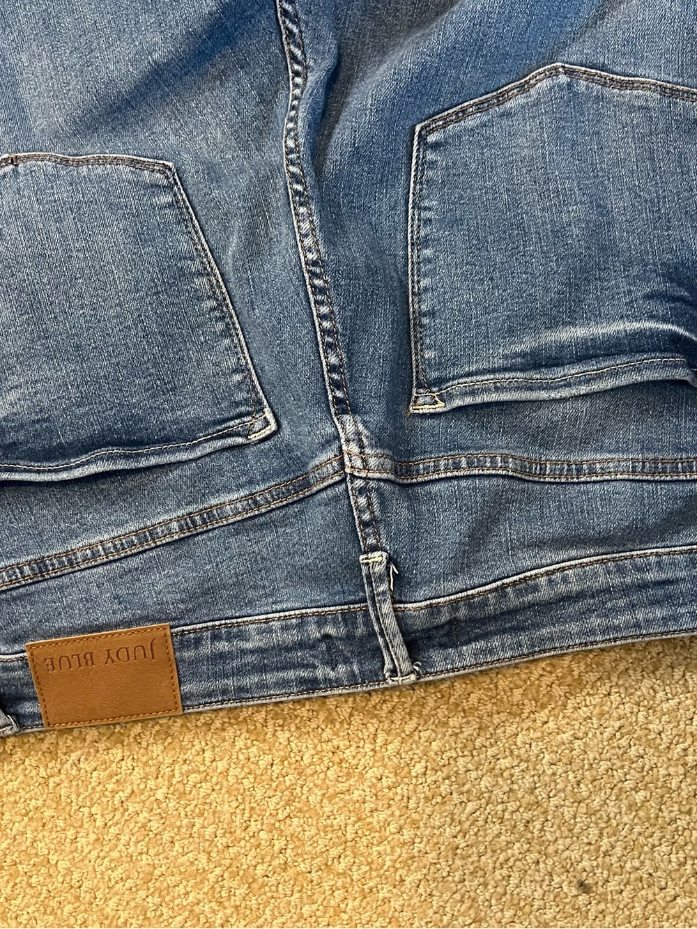 Judy Blue Medium Blue Straight-Leg Distressed Jeans - Picture 7 of 7
